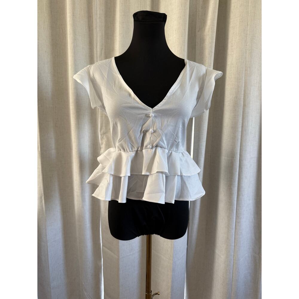 Cute White Top By Shein Size XLarge
